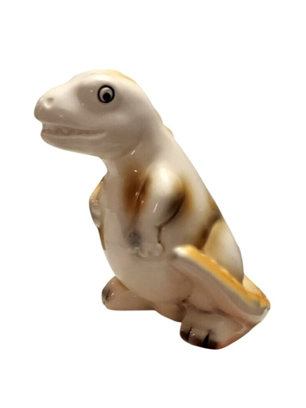 Reusable Dinosaur Coin Piggy Bank Ceramic Happy T-Rex Lizard w/ Stopper Vintage